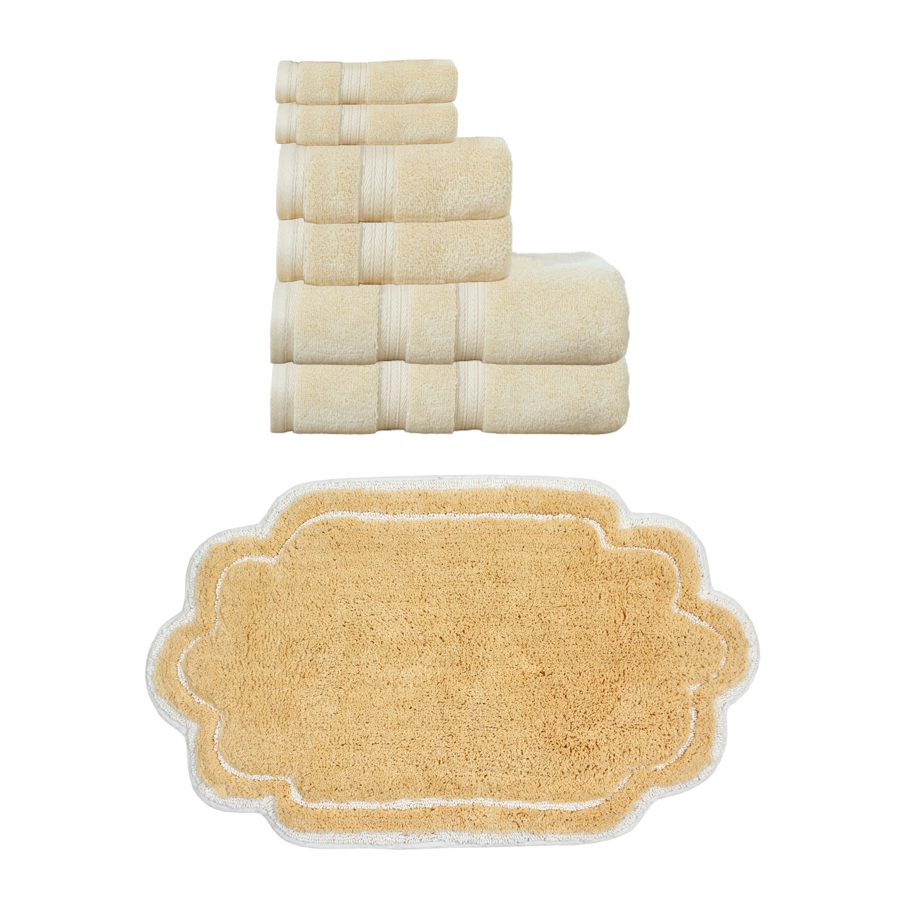 Home Weavers Allure Collection 100 Soft Cotton 6 Pc Towel Set 1 Pc 21x34 Bath Rug Machine Washable Non Slip Set of 7 On Sale Bed Bath Beyond 41312592